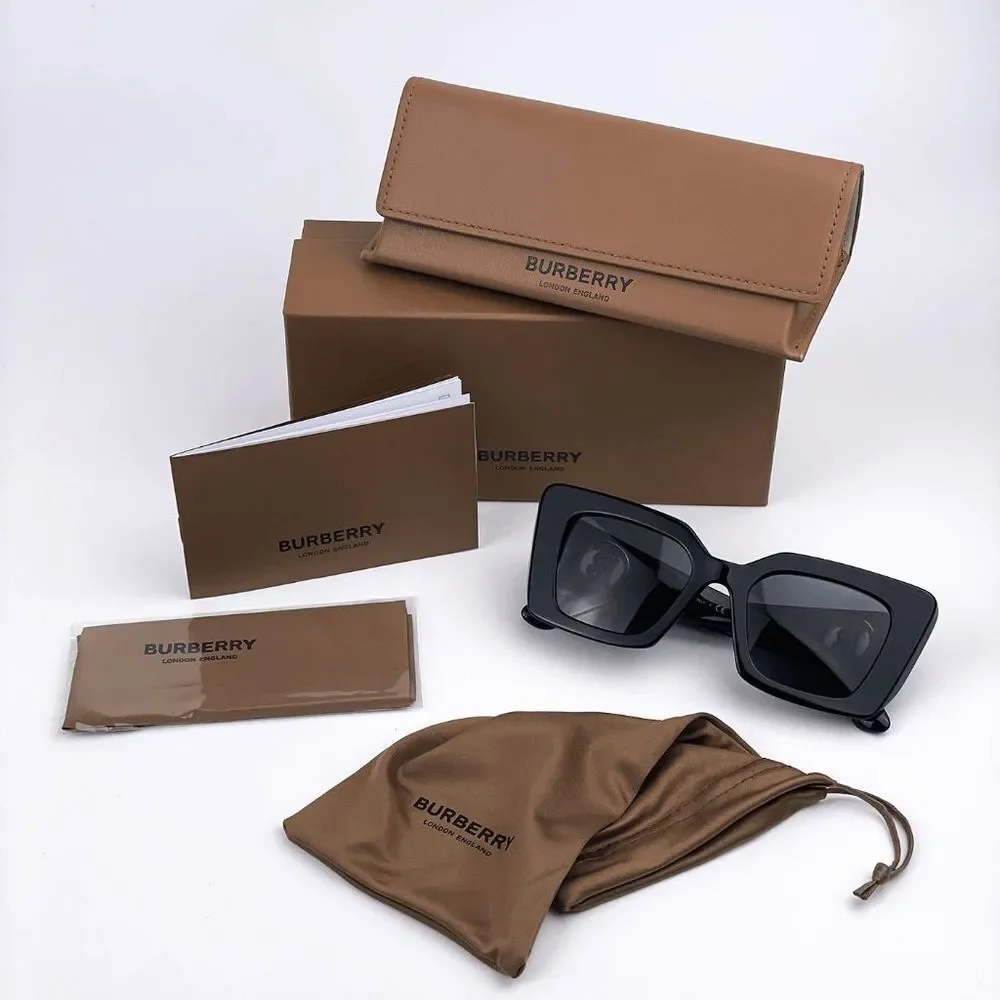 NEW Burberry BE4344 Daisy 300187 Black Dark Gray Square Women Sunglasses - Picture 13 of 13